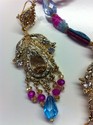 Indian 14ct Gold Plated Trendy Purple Necklace Ear