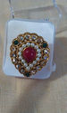 Indian Green Maroon Gold Bridal Zarqonia Ring Cove