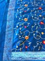 Pakistan Wedding Bad sheet Set Royal Blue Silk NEW