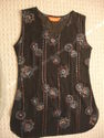 Black Chiffon Thread Sequins Work Top Tunic Small 