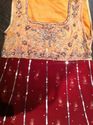 Pakistan Maroon Peach Georgette Beads Stone Outfit