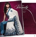 Bollywood White Saree Delicate Thread and Sequins 