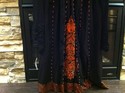 Pakistan Black Orange Georgette Beaded Frock Salwa