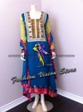 Pakistani Blue Chiffon Outfit Long Churidaar Sleev