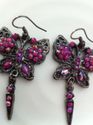 Antique Butterfly Style Earrings Pink Stone Stylis