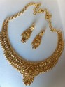 Indian 14ct Gold Platted Necklace Set Jewel Earrin