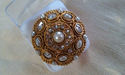 Indian Golden Pearl Bridal Zarqonia Ring Cover Fin