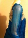 Pakistan Designer Dark Blue Chiffon Front Back Han