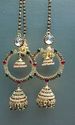 Gold Platted Cubic Stones Hoop Red Green &  Golden