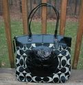 NWT COACH Laura Signature Large Tote Black Copper 