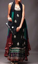 Indian Black Beautiful Outfit Motif Embroidery All