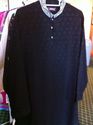 Pakistani Man Embroidery Kurta Black Brochia Style