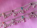Exclusive Silver Platted Payal 3 dot Tri Anklet Sa