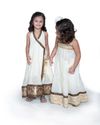Pakistan Kids Girl Outfit White Banarasi Boarder S