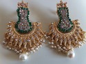 14ct Gold Platted Cubic Zarqonia Green Pearl Gift 