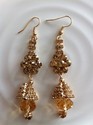 Indian Long Flower Earrings Gold Platted Champion 