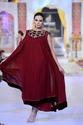 Pakistan Designer Chiffon Antique Ruby A-Line Velv