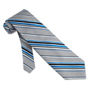 Multi Satin Stripe Tie by Jos. A. Bank - Silver Si