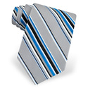 Multi Satin Stripe Tie by Jos. A. Bank - Silver Si