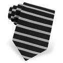 Horizontal Stripe Tie by Jos. A. Bank - Black Silk