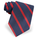 Navy & Red Stripe Tie by Elite - Navy blue Silk