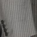 Bertolini Men's Grey Stripe Wool and Silk Blend Ve
