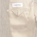Calvin Klein Men's Slim Fit Taupe Striped Linen Su