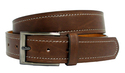 Glen Men's Genuine Leather Dress Belt Brown 