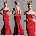 Red Fitted Gowns by Faviana