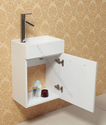 Vanity Sink 16" small narrow short WHITE modern ba