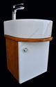 Vanity Sink 14" OAK WOOD CERAMIC small narrow mode