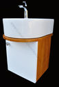 Vanity Sink 14" OAK WOOD CERAMIC small narrow mode