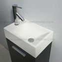 Vanity Sink 16" small narrow short BLACK modern ba