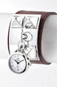 Dangle watch leather bracelet