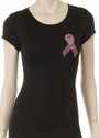 BREAST CANCER PINK RIBBON RHINESTONE DESIGN