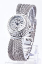 Crystal case mesh watch