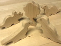 Photo of CP375 Dinosaur Set of 5 Hard Maple Wooden Blocks in Hard Rock Maple