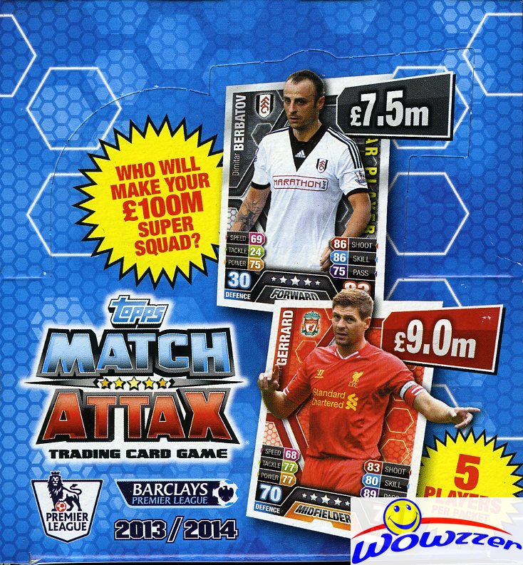 2013/2014 Topps Match Attax Premier League Soccer BOX-50 Factory Sealed Packs ! 