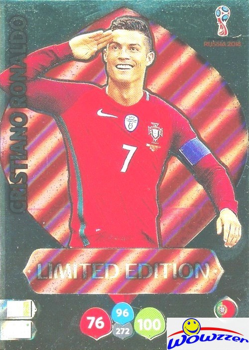 ronaldo limited edition card 2018 Cristiano Ronaldo Portugal 2018 Panini Adrenalyn XL WORLD CUP RUSSIA  EXCLUSIVE LIMITED EDITION Card! Awesome Special Great Looking Card Imported  from Europe! Shipped in Ultra Pro Top Loader! WOWZZER! at Amazon's Sports main image 1