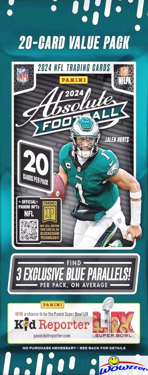 Sealed 2024 Panini Absolute Football Fat Pack Cello Box – 12 Packs Of NFL Trading Cards