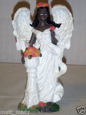 mistys trinkets and more : SET OF 2 AFRICAN AMERICAN ANGEL FIGURINES