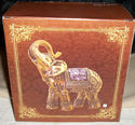 2pc Set GOLD ELEPHANTS STANDING W/ TRUNKS UP HANDC