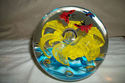 NEW HAND BLOWN GLASS PAPER WEIGHT BUTTERFLYS & FLO