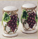 3PC PURPLE GRAPE SALT PEPPER NAPKIN HOLDER TABLE S