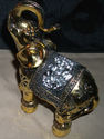 2pc Set GOLD ELEPHANTS STANDING W/ TRUNKS UP HANDC