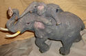 Mama ELEPHANT With Baby Huge 16 1/2 x 14 x 10 Exqu