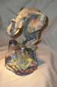 BEAUTIFUL ELEPHANT SALT PEPPER HOLDER HANDPAINTED 