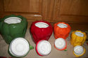 NEW BEAUTIFUL PEPPERS HANDPAINTED 4PC.SET CERAMIC 