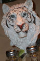 BEAUTIFUL WHITE TIGER SALT PEPPER HOLDER HANDPAINT