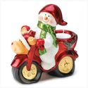 BIKER SNOWMAN TEALIGHT HOLDER 13382